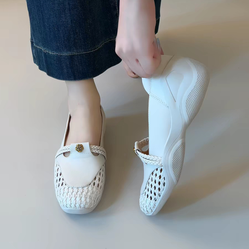 Women Shoes Nb - Woman Closed Toe Sandals Woven Hollow