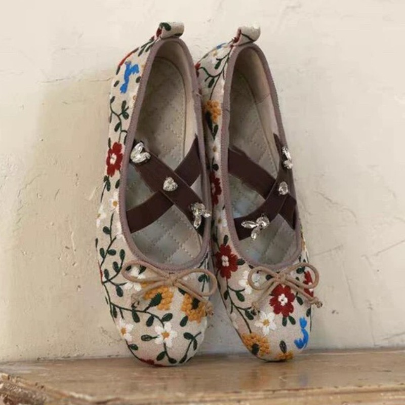 Embroidery Flower Ballet Flats - Women Shoes Branded recensione e prezzo