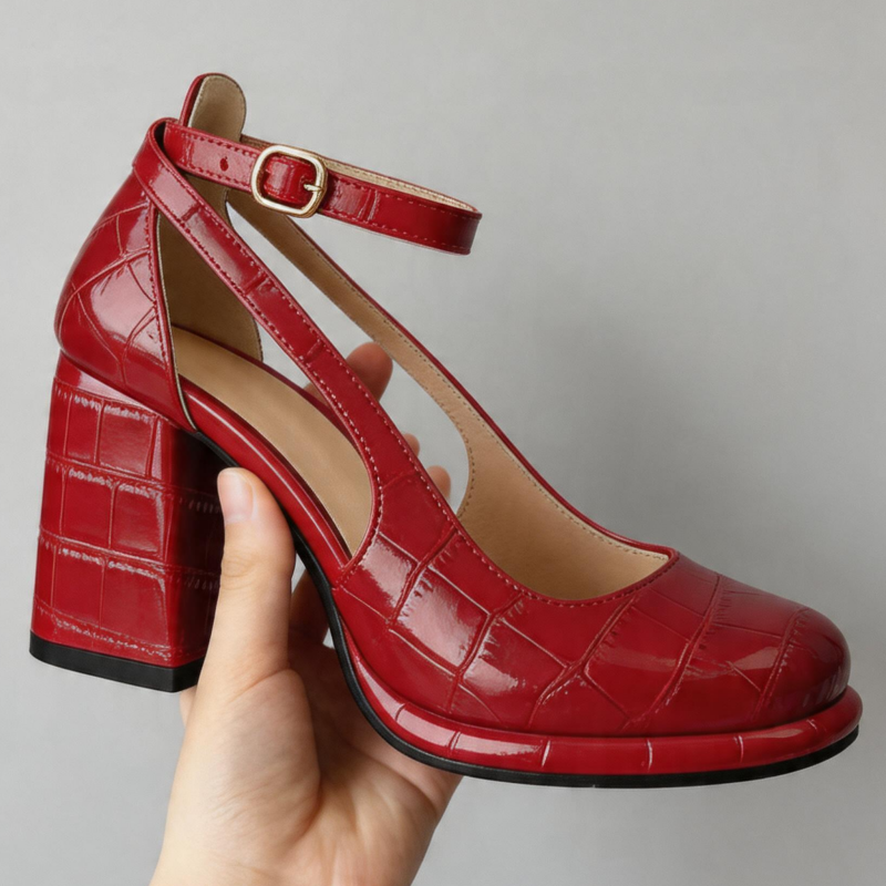 Close Toe Red Block High Heels - Women Shoes Branded recensione e prezzo