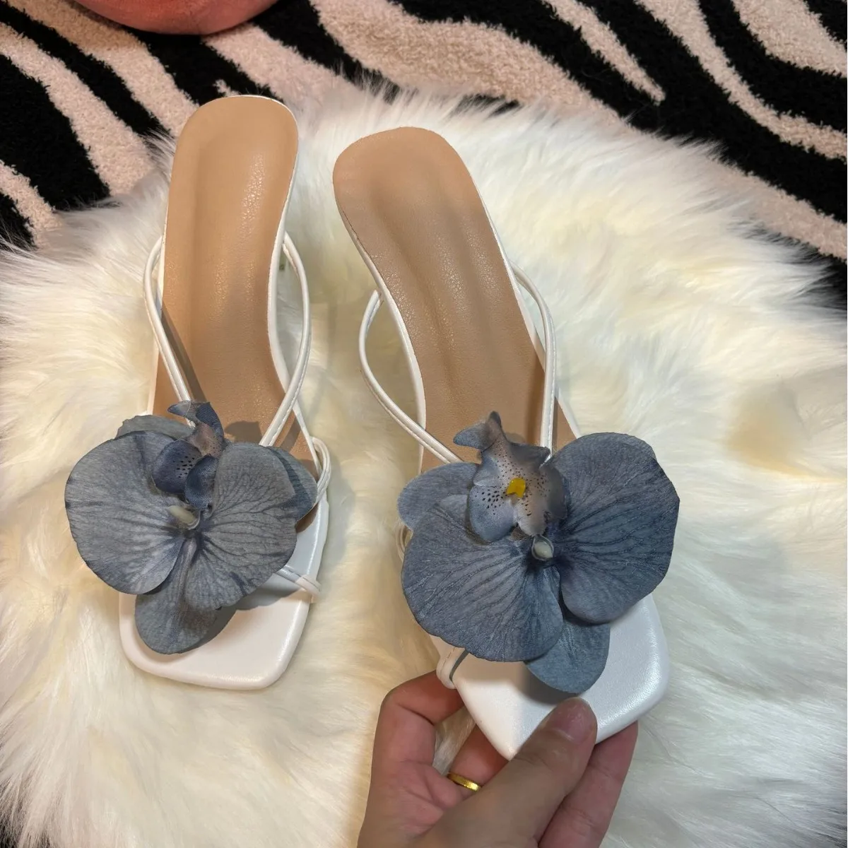 Orchid Flower Summer New High  - Women'S Shoes Navy Blue recensione e prezzo
