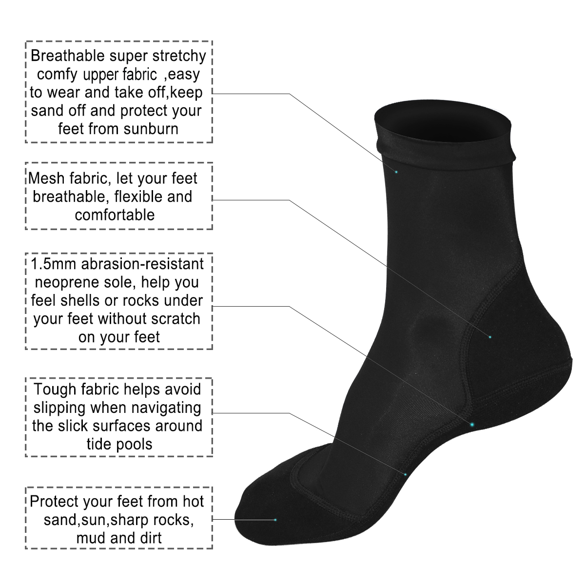 Neoprene Fin Socks for Sand Be - Women'S Shoes For Neuropathy recensione e prezzo