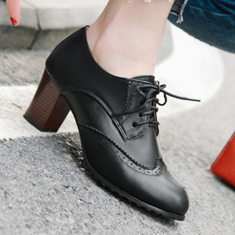 Vintage Women's High Heels Loa - Women'S Shoes Loafers Black recensione e prezzo