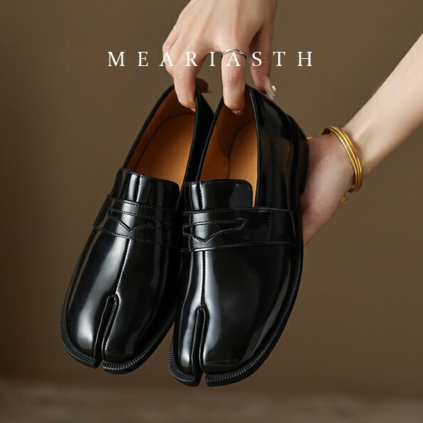 black Tabi Shoes Split Toe Pat - Women'S Shoes Loafers Black recensione e prezzo