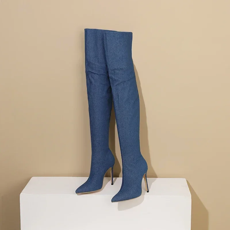 Sexy Women Thigh High Boots Bl - Women'S Shoes Navy Blue recensione e prezzo