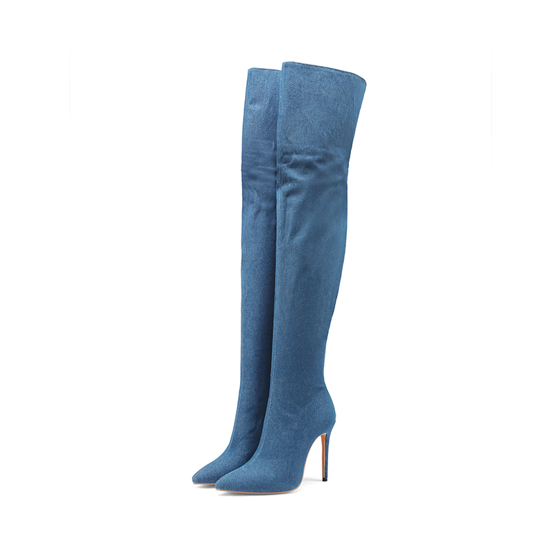 Sexy Women Thigh High Boots Bl - Women'S Shoes Navy Blue recensione e prezzo
