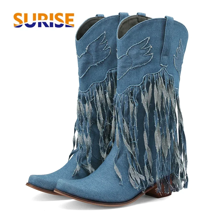 Winter Western Women Mid-calf  - Women'S Shoes Navy Blue recensione e prezzo