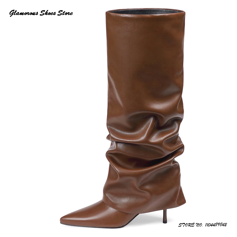 Pleated Stiletto Knee-high Boo - Wide Fit Heels recensione e prezzo