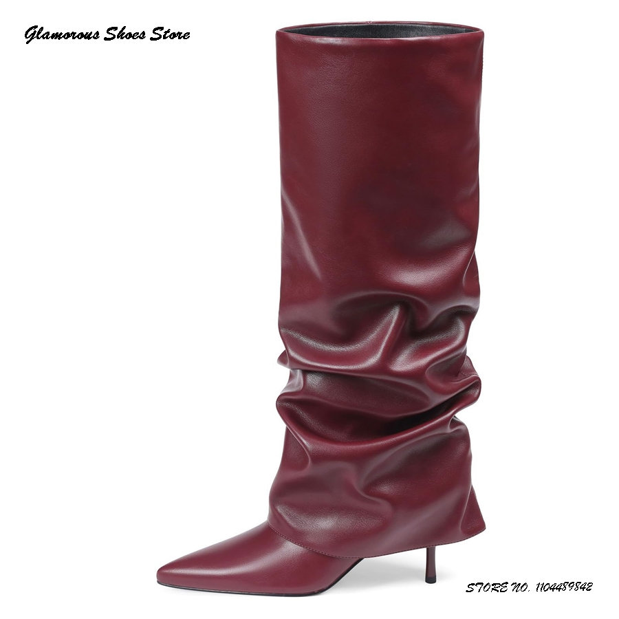 Pleated Stiletto Knee-high Boo - Wide Fit Heels recensione e prezzo