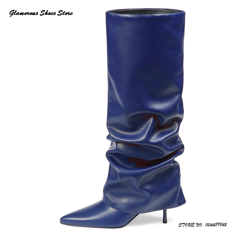 Pleated Stiletto Knee-high Boo - Wide Fit Heels recensione e prezzo