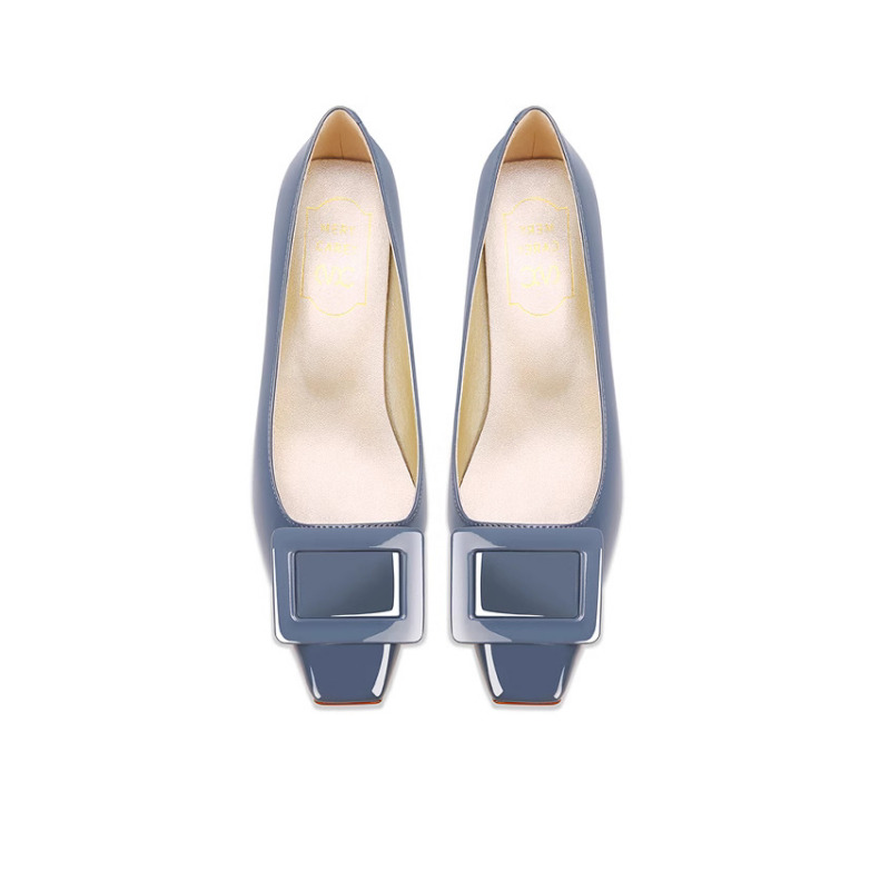 Elegant Blue Square Buckle Pum - Women'S Shoes Navy Blue recensione e prezzo