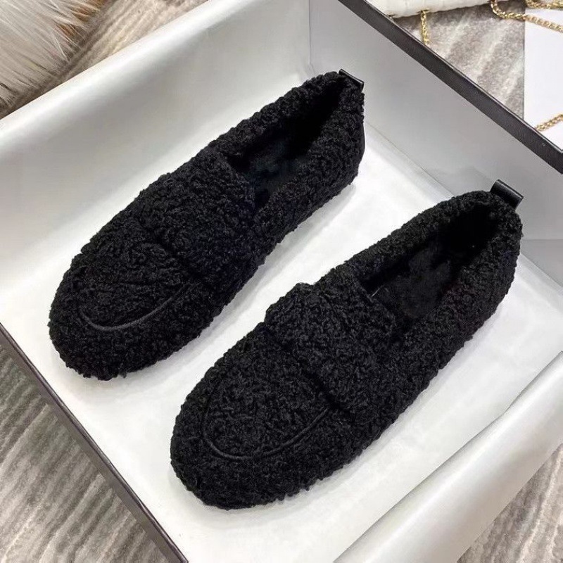 Women's Thick Sole Furry Shoes - Women'S Shoes Loafers Black recensione e prezzo