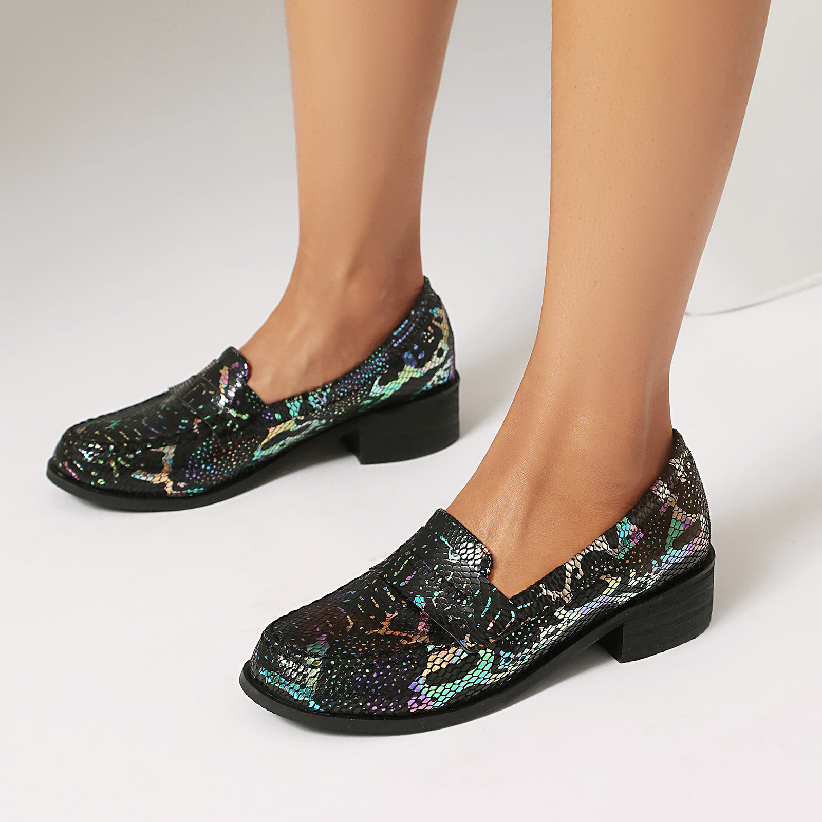 Women's Snake Print Loafers Lo - Women'S Shoes Loafers Black recensione e prezzo