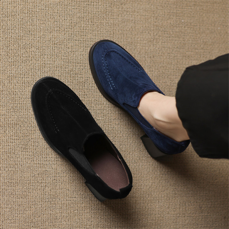 New Spring/Autumn Sheep Suede  - Women'S Shoes Navy Blue recensione e prezzo